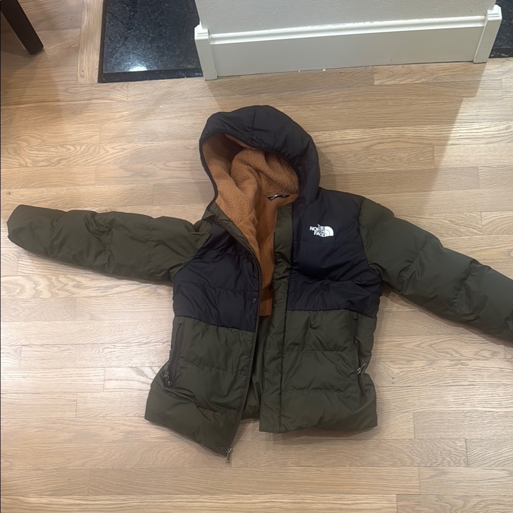 The North Face Green and Black Puffer Jacket